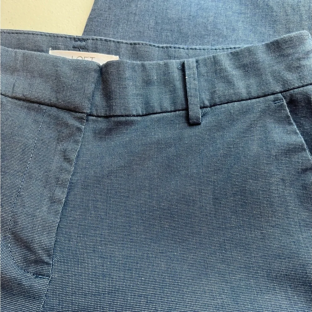Loft, The Riviera Slim Blue Crop Pants, Size 4P, 1 3/4” Waist Band, Rise 9”. - Picture 4 of 10